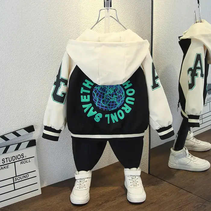 Mode garçons couleur bloc veste de Baseball 2025 printemps automne bébé fille lettre imprimer décont
