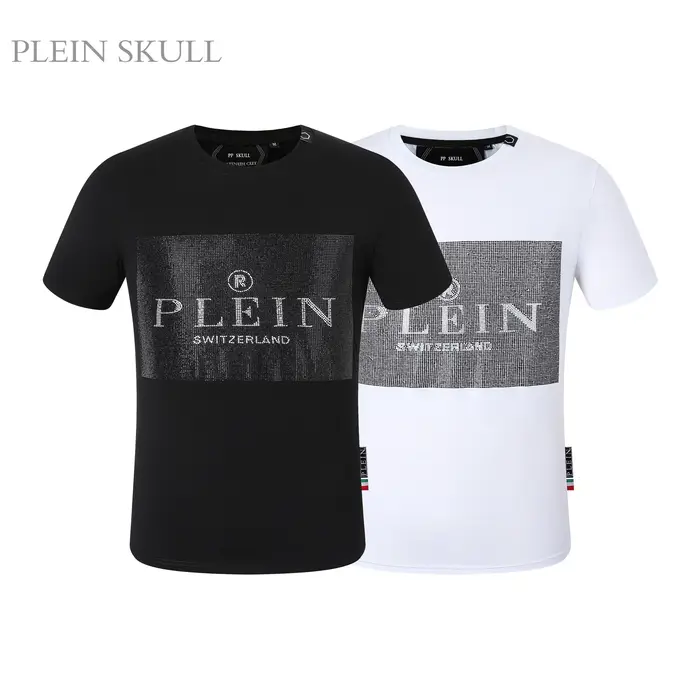 PLEIN SKULL hommes coupe ajustée haute rue haut à manches courtes été Punk respirant fête T-shirt ro