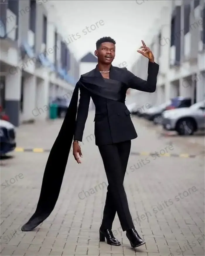 Round Black-Ensemble de olympiques sur mesure pour hommes, blazer et pantalon, veste avec sangle, bu