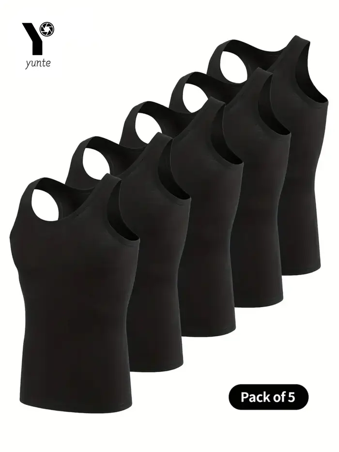 Gilet pour hommes noir 5 pièces respirant à séchage rapide en fibre de polyester gilet de sport adap