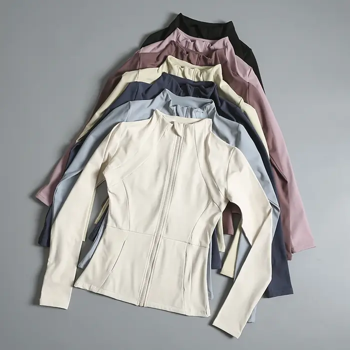 Manteau de yoga à manches longues pour dames, vêtements de yoga pour dames, haut élastique, lâche, e