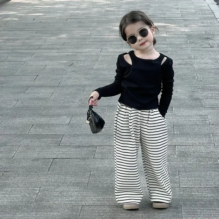 Enfants filles automne tenues infantile bébés filles faux deux pièces manches longues costumes décon