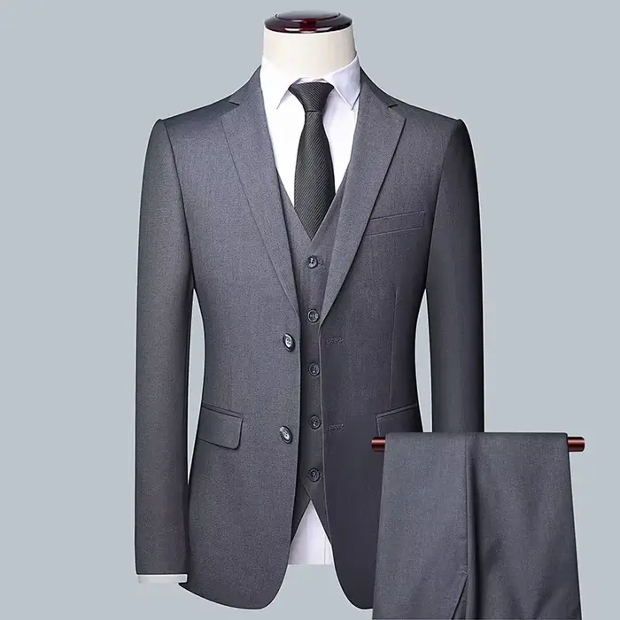 Costume d'affaires de couleur unie pour hommes, haute qualité, mode Banquet, mariage, tendance, mari
