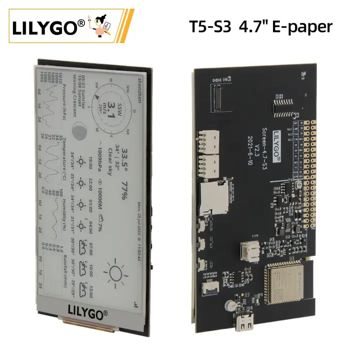 LILYGO® T5 4.7 Inch E-paper V2.3 ESP32-S3 Carte de pilote de développement T5 4.7 pouces e-papier V2