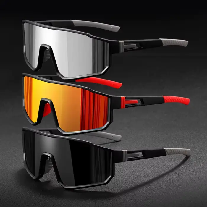 Lunettes de cyclisme surdimensionnées pour hommes, vélo, coupe-vent, revêtement coloré, lunettes de 