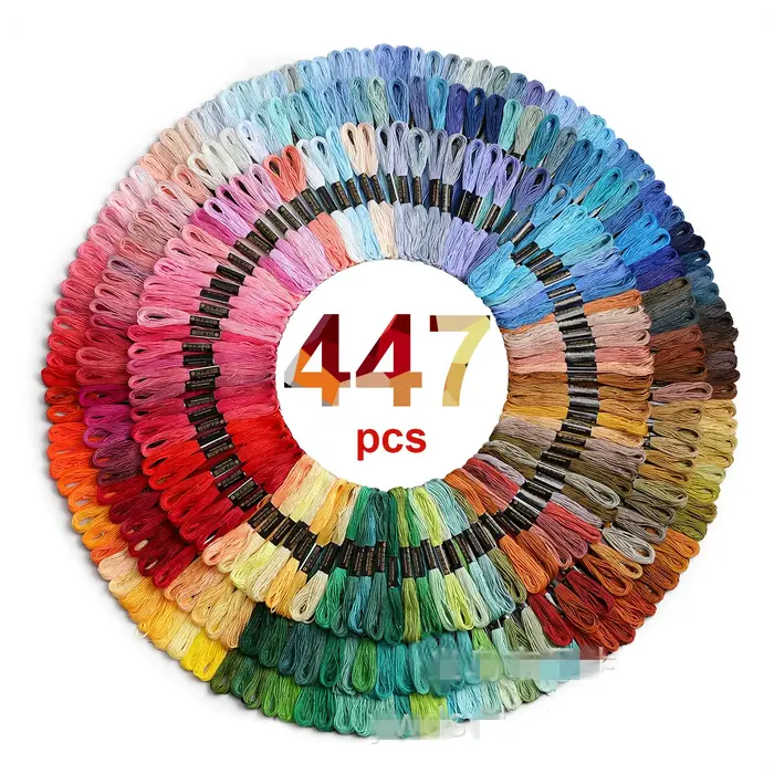 50/100/150/200/447 pièces fil à broder multicolore point de croix fils de fil coton écheveaux de cou