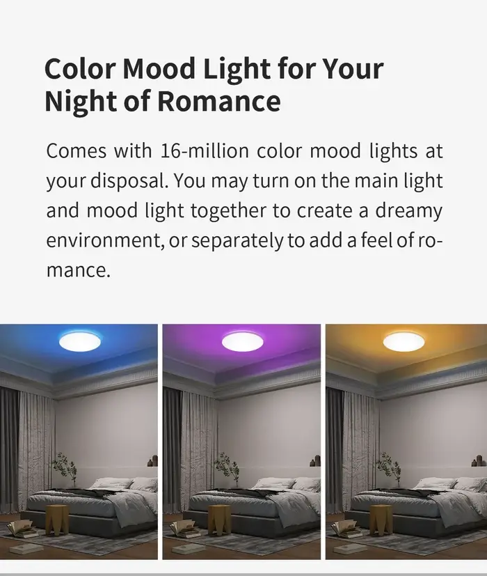 Yeelight – plafonnier Led intelligent RGB, Wifi, 24W, intensité variable, 400C, Ultra fin, commande 
