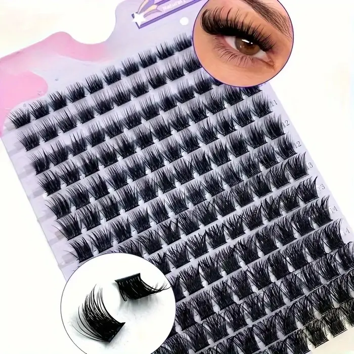 Faux cils grappes DIY, 14 rangées d'imitation de fourrure de vison vrais cils et faux, extension de 