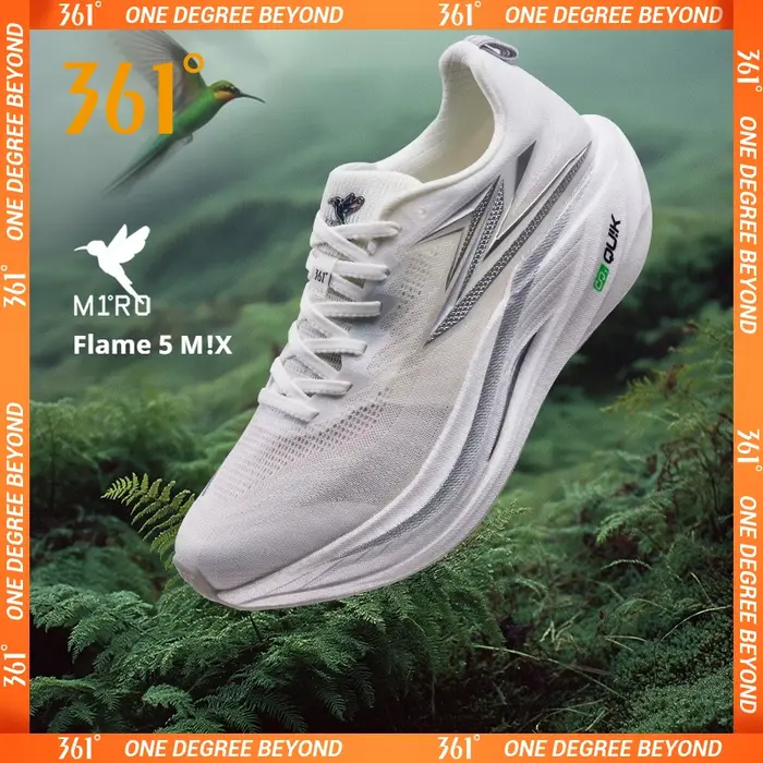 361 °   Chaussures de course Flame 5.0 MIX pour hommes, plaque en carbone, course de marathon, rebon