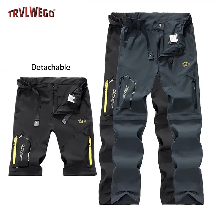 Pantalon décontracté léger pour homme, coupe ajustée, multi-poches, séchage rapide, pour les voyages