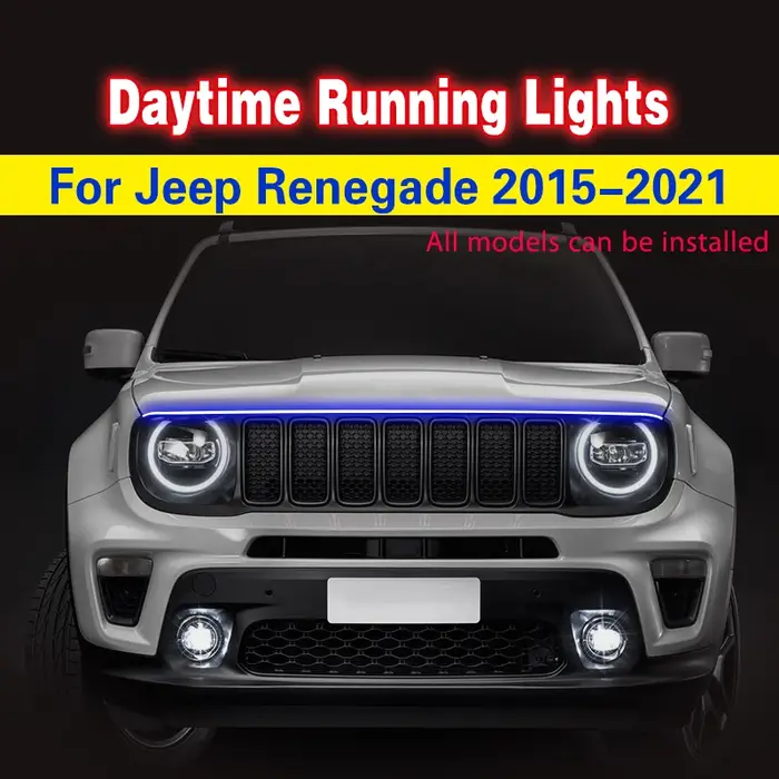 1 pièces pour Jeep Renegade 2015-2021 LED feux diurnes DRL 12V universel Auto étanche Flexible lampe