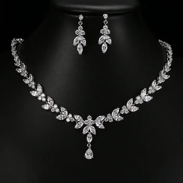 Emmaya – ensemble de bijoux exquis pour femmes, accessoires de fête de mariage, boucles d'oreilles e