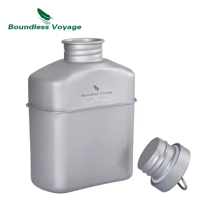 Boundless Voyage-Cantine militaire en titane, ensemble de cuisine standard, bouteille d'eau, bol, bo