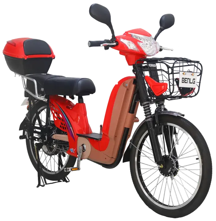 Vélo électrique de ville avec moteur arrière de 350W, 48V 12A, 3 vitesses, écran LED, roue de 24 pou