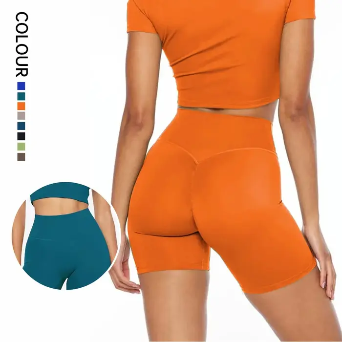 SHINBENE-Short de fitness taille haute pour femme, Hi Cloud Sculpt Peach, Solid Document Yoga Fitnes