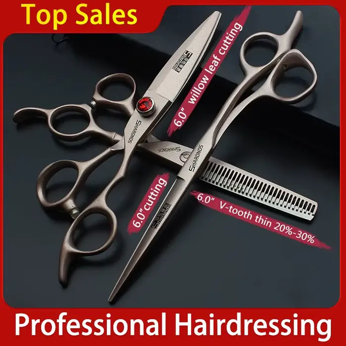 Ensemble de ciseaux professionnels pour la coupe de cheveux, 5.5/6/6.5 pouces, ciseaux de coiffure e