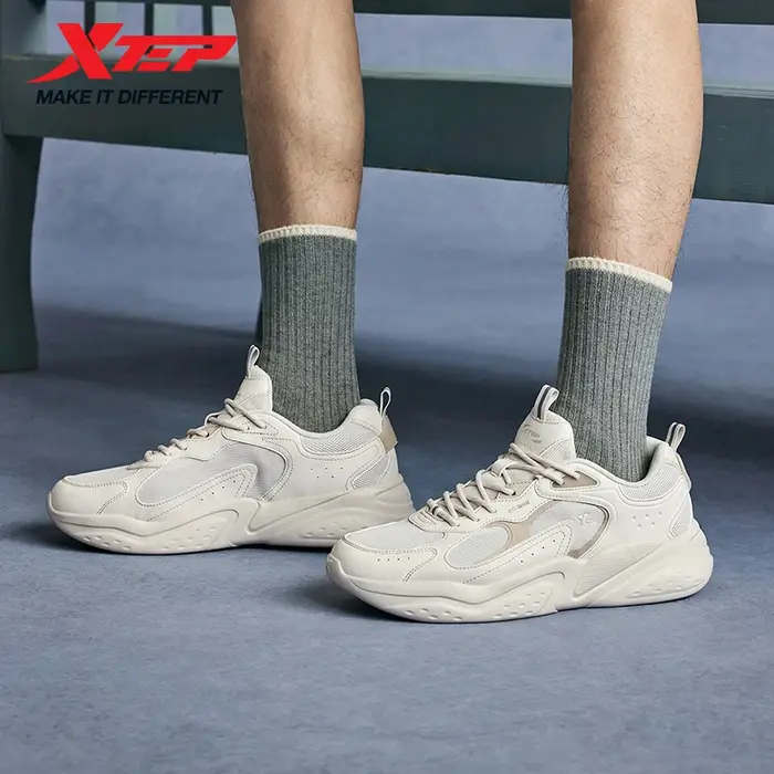 Chaussures Xtep homme été 2025 - Léger maille respirant semelles épaisses rehaussantes style rétro