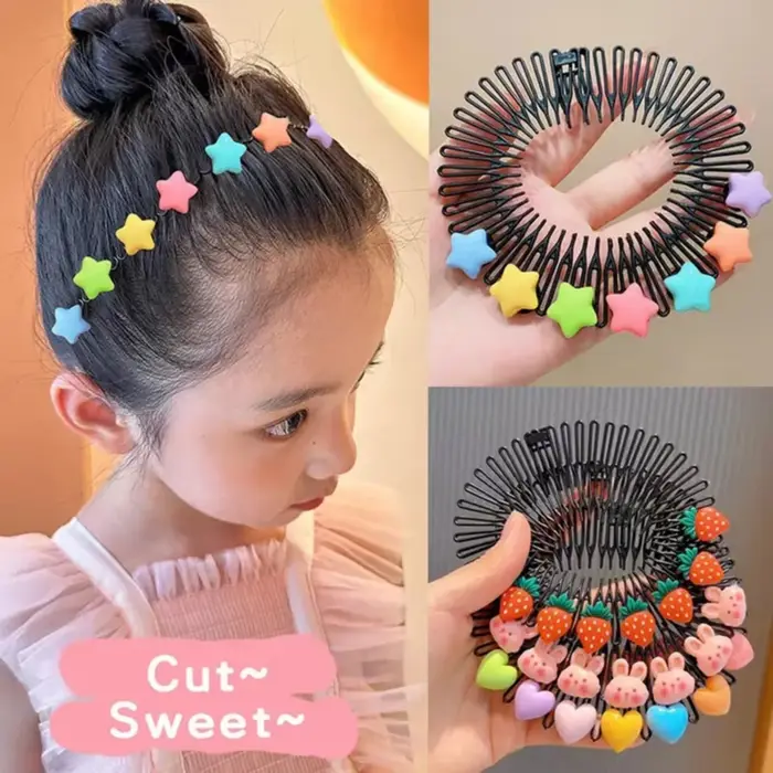 3 pièces d'accessoires pour cheveux pour filles, style Y2K, avec peignes étoiles colorés, bandeaux, 