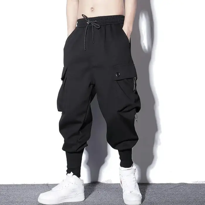 Sarouel ample hommes Cargo pantalon Hip Hop extérieur décontracté cheville longueur pantalon mode St