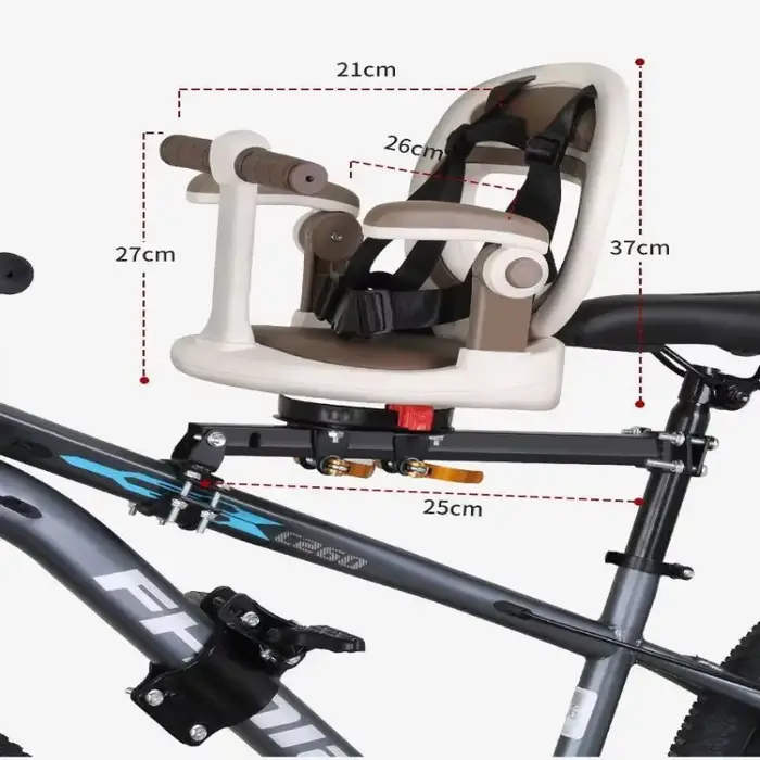 Siège de vélo pour enfant rotatif et pliable à fixation avant, selle de vélo anti-chute pour VTT