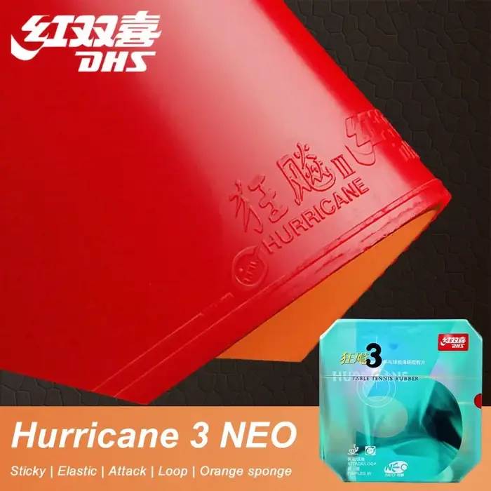 Caoutchouc de Tennis de Table DHS Neo Hurricane 3 Original, caoutchouc de Ping-Pong professionnel co