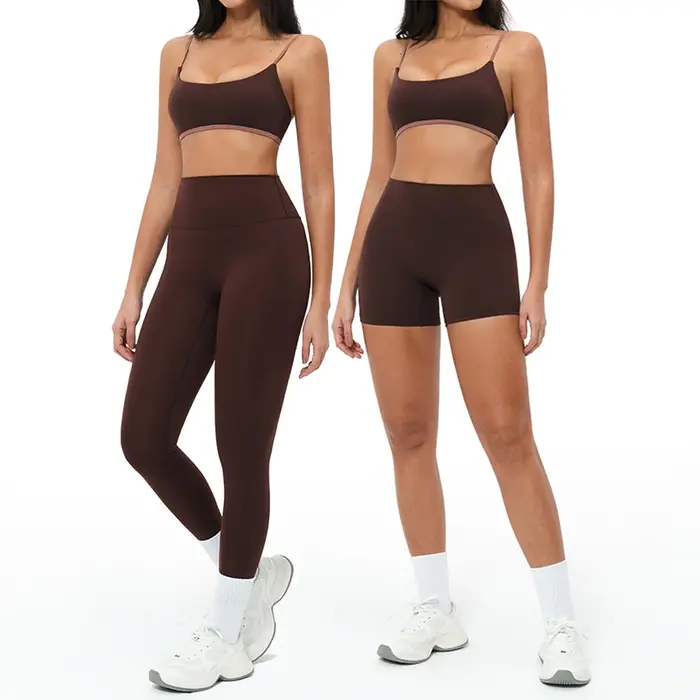 Ensemble de sport 2 pièces pour femme, tenue de yoga contrastée, vêtements de sport, ensemble d'entr