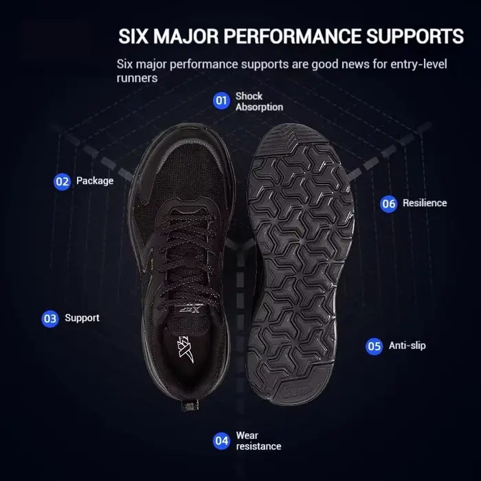 Xtep chaussures de course pour hommes chaussures de sport hommes légers Absorption des chocs chaussu
