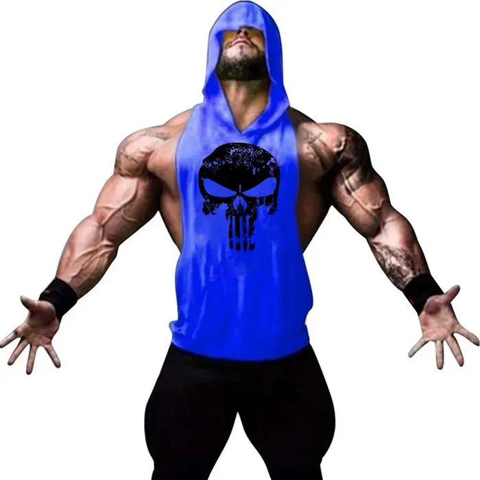 Gilet à capuche imprimé personnalisé pour hommes, gilet confortable et incliné, exercice de gym, loi