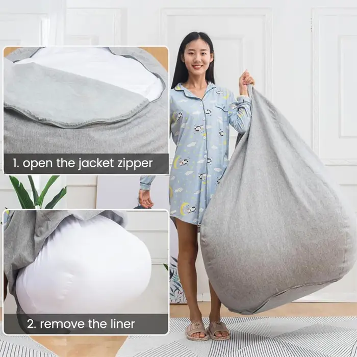 Canapé de remplacement intérieur sans remplissage, doublure intérieure amovible et lavable pour sac 