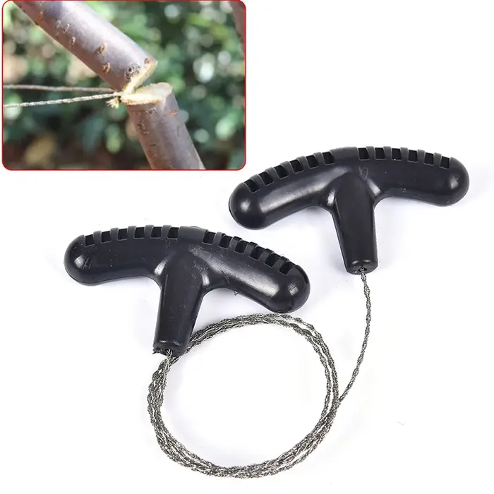 Outils de voyage manuels en acier, Camping en plein air randonnée corde scie à chaîne pratique Porta