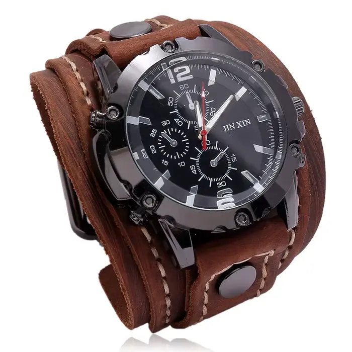 Montres à Quartz pour hommes montre-Bracelet de luxe 2024 bracelet en peau de vache montre de Style 