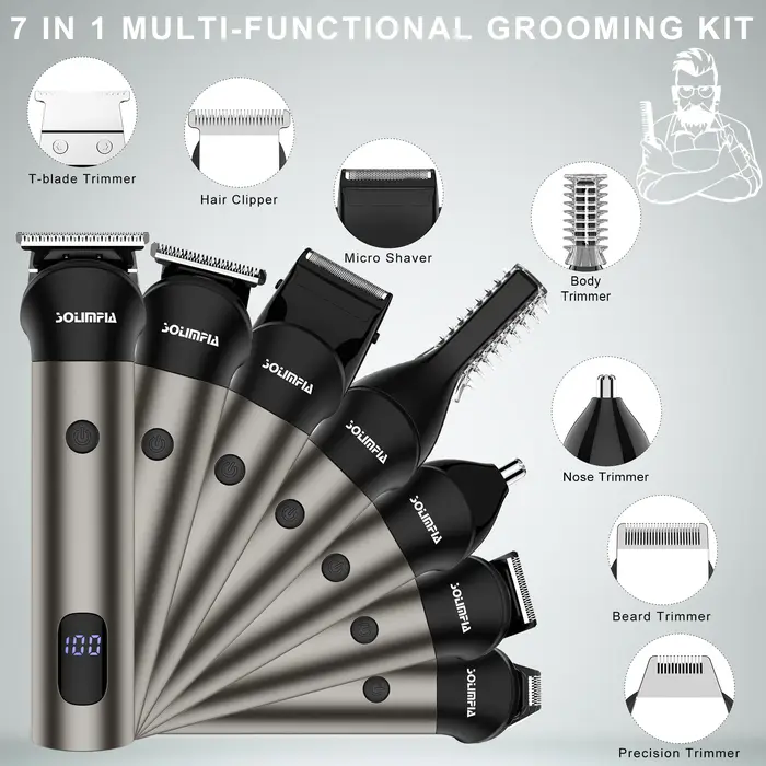 Hatteker-Tondeuse à cheveux électrique tout-en-un pour hommes, ensemble de tondeuse à cheveux, machi