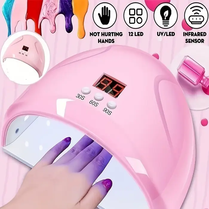 Machine de photothérapie des ongles USB lampe à ongles 12 LED UV polymérisation de la lumière 36W ve