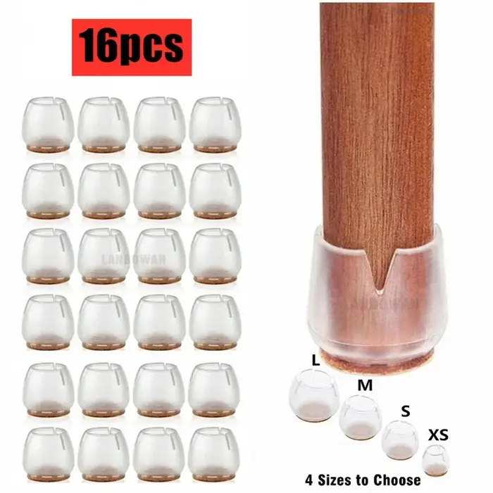 Couvre-pieds de chaise en Silicone, 16 pièces, coussinets de pieds, protection de sol, couvre-pieds 