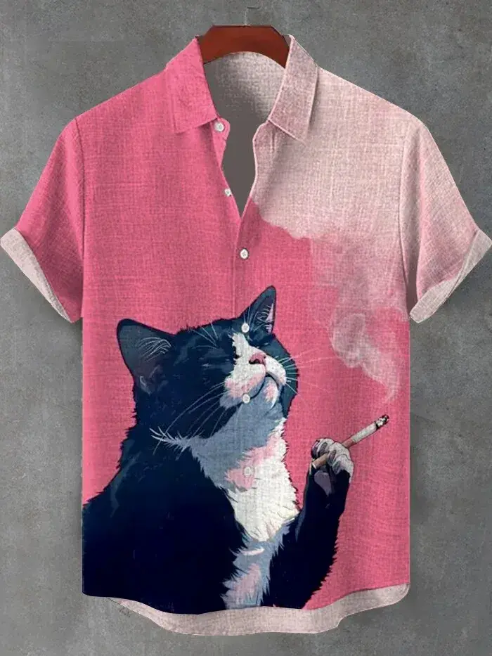 Chemise hawaïenne à manches courtes pour hommes, chemise à revers boutonnée, hauts surdimensionnés, 