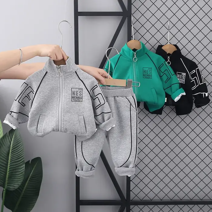 Nouveau printemps automne bébé vêtements Costume enfants garçons veste pantalon 2 pièces/ensembles e