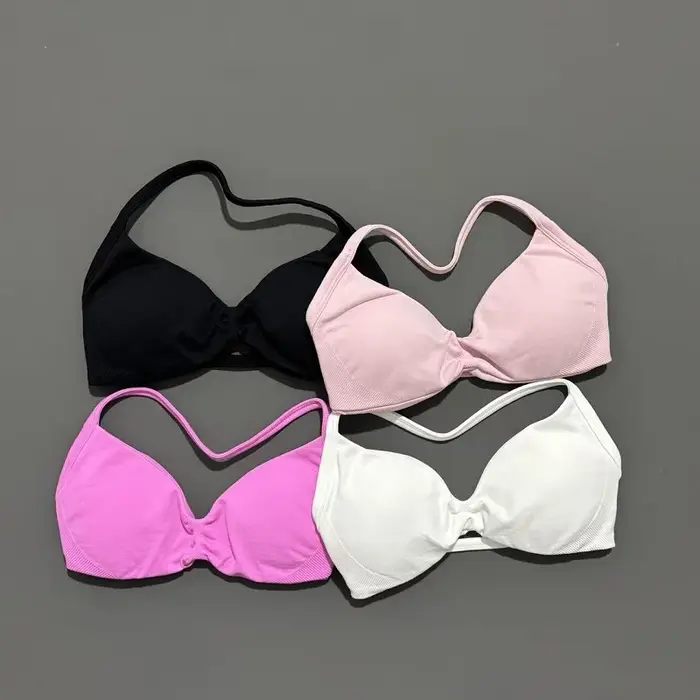 HISTELLO Soutien-gorge de sport à bretelles fines pour femme, maintien élevé, sans couture, style ha