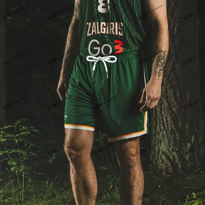 Lituanie basket-ball Žalgiris Kaunas 2025-26 nouveautés short à cordon Style Sport décontracté maiso