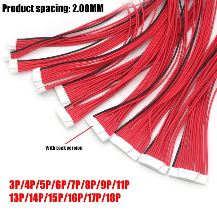 Câble d'équilibre BMS 4P-18P, 2.0MM 2.54MM, panneau de Protection de batterie au Lithium, broche de 