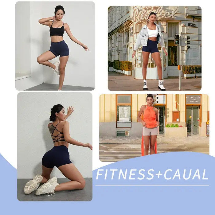 Couleur unie femmes Fitness Sport court taille haute Yoga court Legging vélo doux Squatting preuve e