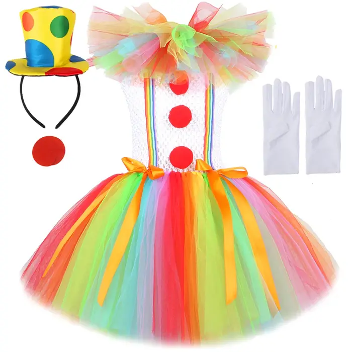 Costumes de Clown Pennywise arc-en-ciel pour filles, robe Tutu d'halloween de Clown de cirque pour e
