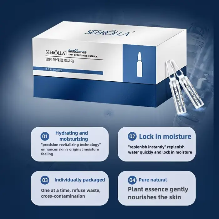 Sérum à l'acide hyaluronique anti-âge hydratant rétrécissant les pores essence blanchissante pour soins de la peau et instruments à micro-aiguilles occasions spéciales