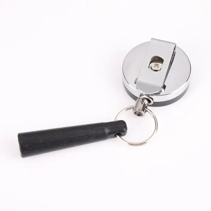 Porte-stylo rétractable en acier inoxydable et Silicone ABS, corde Anti-perte, porte-clés, Clip de c