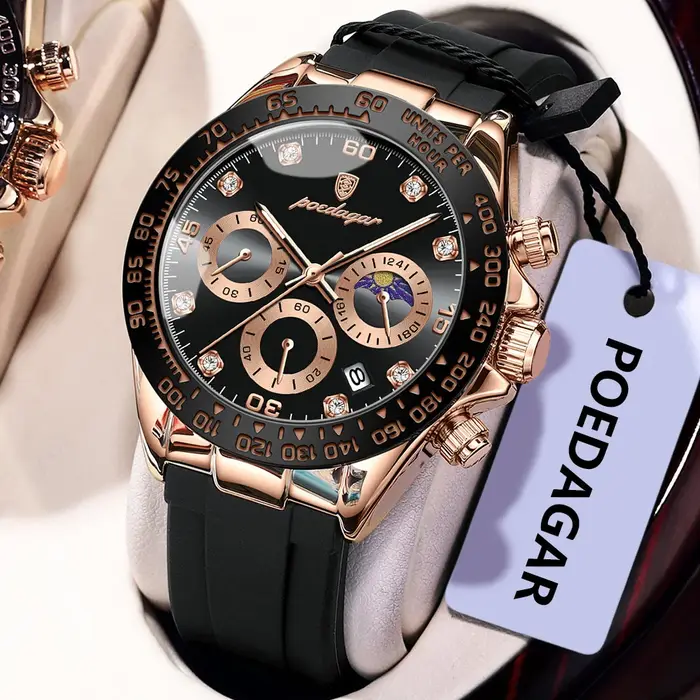 POEDAGAR mode luxe hommes montre-bracelet chronographe Date haute qualité Quartz homme montre étanch