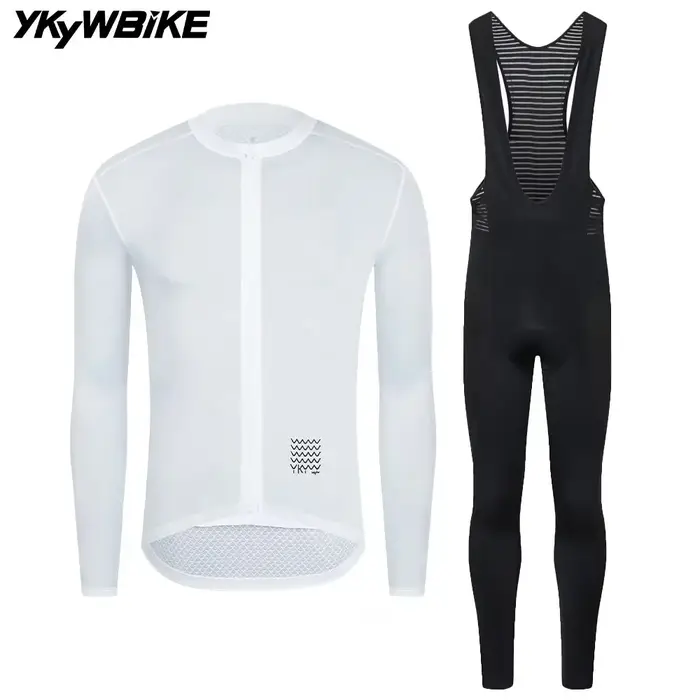 Ensembles de cyclisme pour hommes YKYWBIKE, maillot à manches longues, pantalon à bretelles longues,