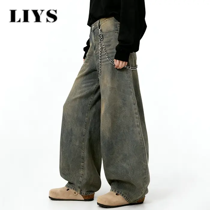 Jean Baggy rétro américain à jambes larges pour hommes, Streetwear coréen en détresse y2k, vêtements