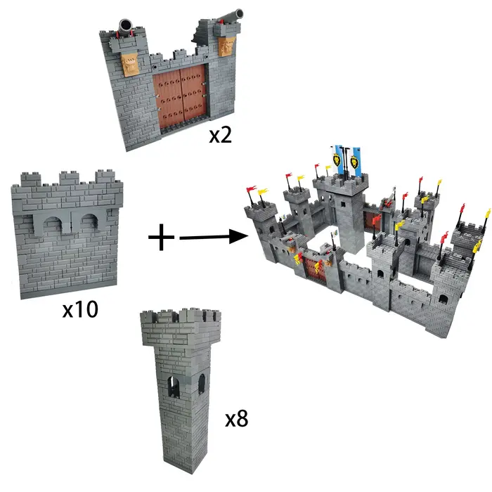 Bloc de construction pour garçon, jouet éducatif, château, forteresse, fort, pour cadeau