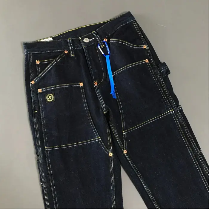Jean en Denim brut lourd pour hommes, 2025 A/W, 100% coton, bleu, décontracté, droit, rigide, Non ex