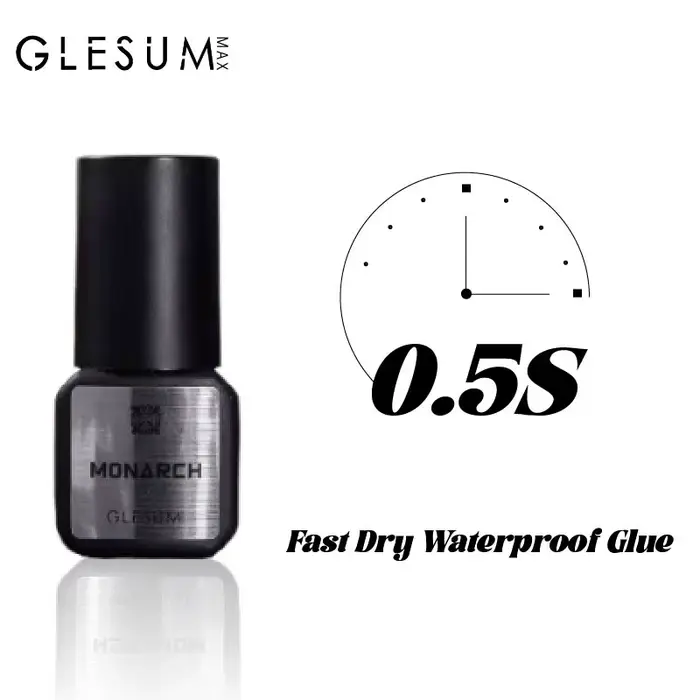 Glesum – colle pour cils de niveau principal, adhésif sec 0.8s, résistant à l'huile et à l'eau, temp