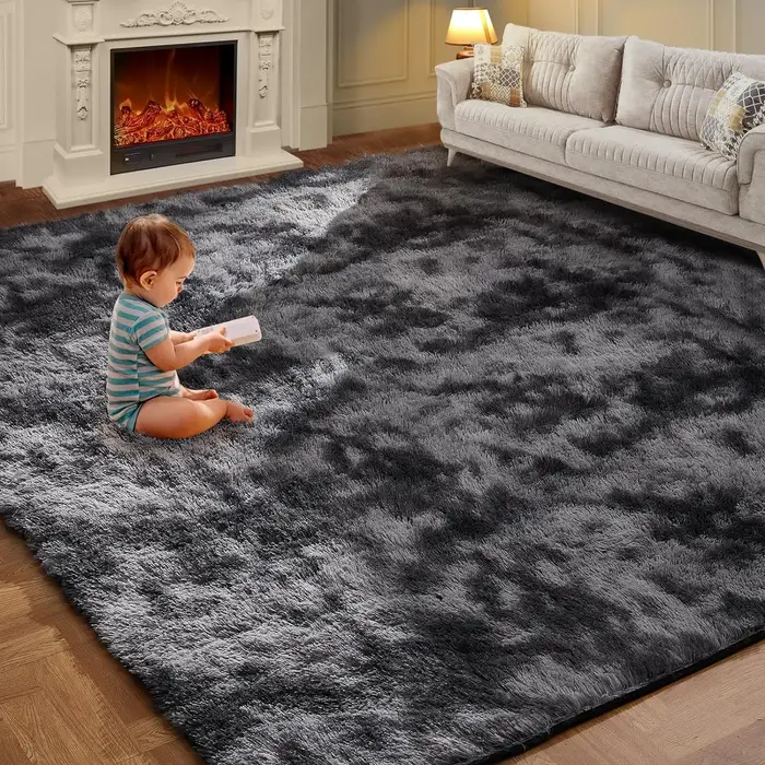VIKAMA – tapis en peluche teint par nouage, décoration de salon, doux et moelleux, pour la maison, c